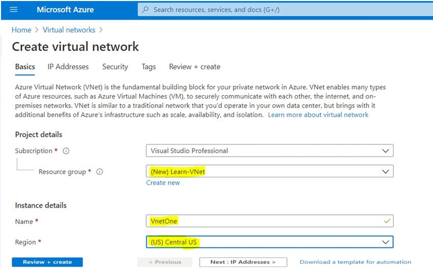 Create Virtual Network-03
